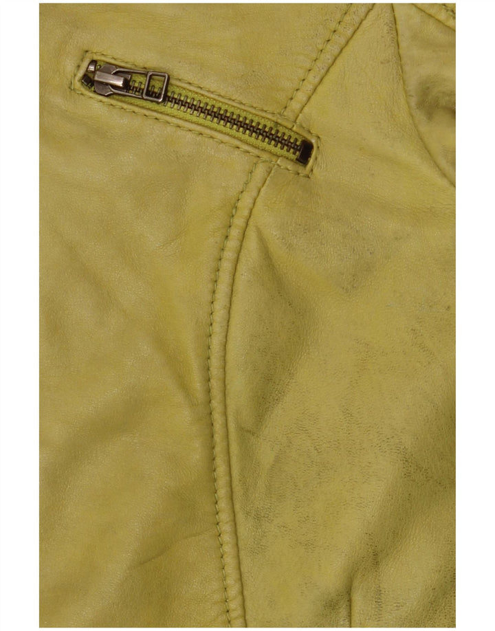 Damska kurtka skórzana Freaky Nation UK 10, mała, zielona skóra