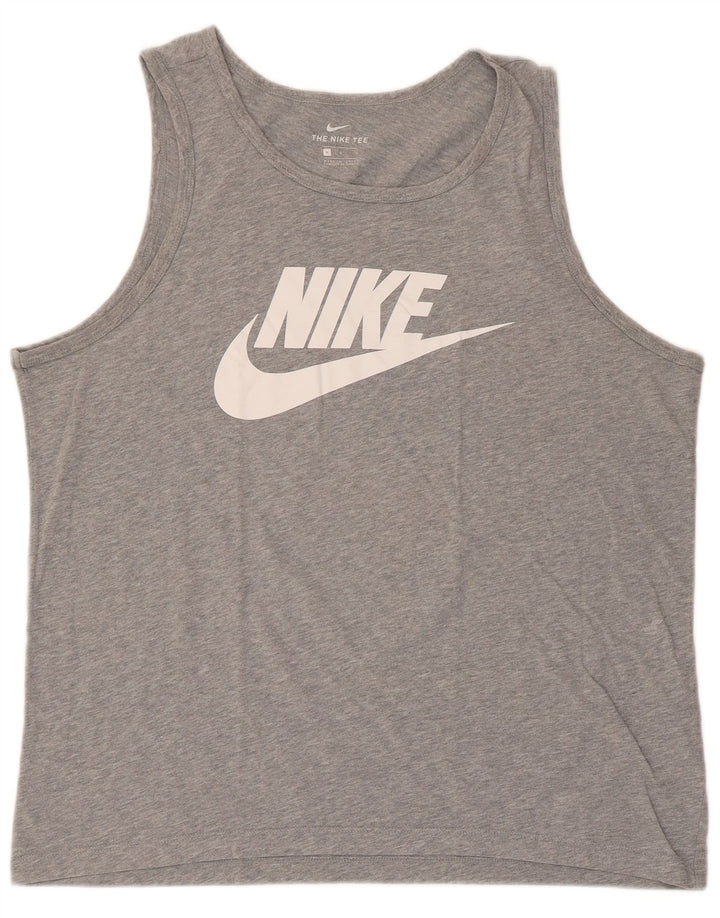 Męska kamizelka z grafiką Nike, duża, szara, bawełniana