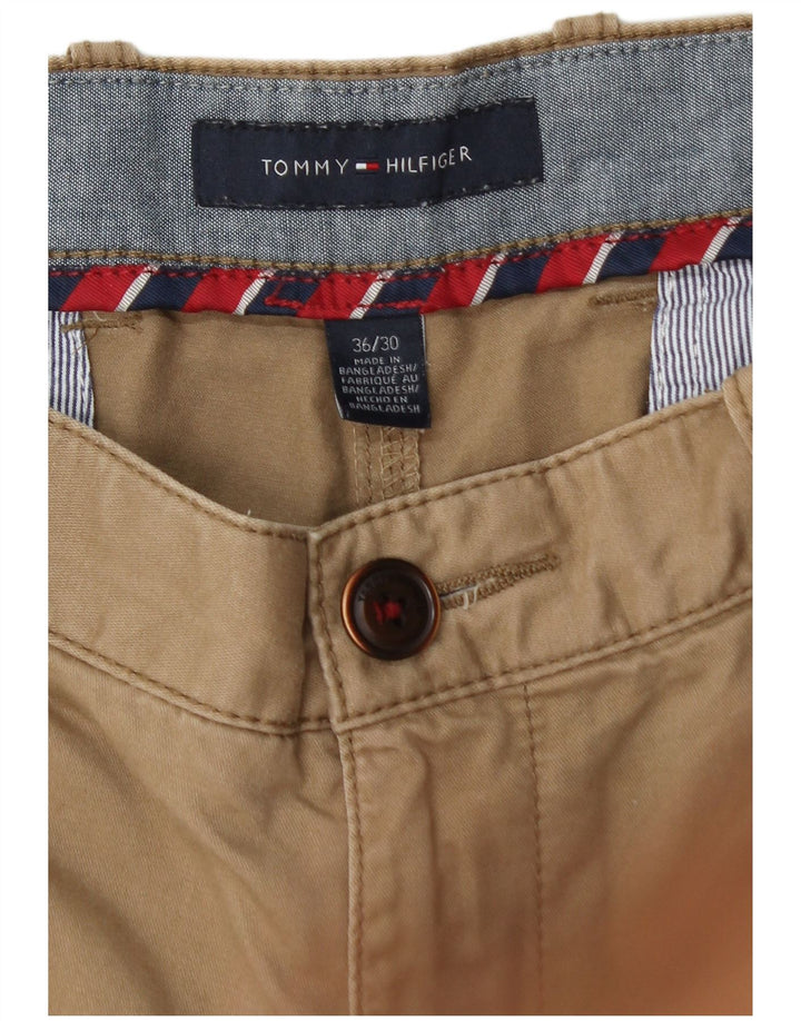 Męskie proste spodnie chino TOMMY HILFIGER W36 L30 beżowa bawełna