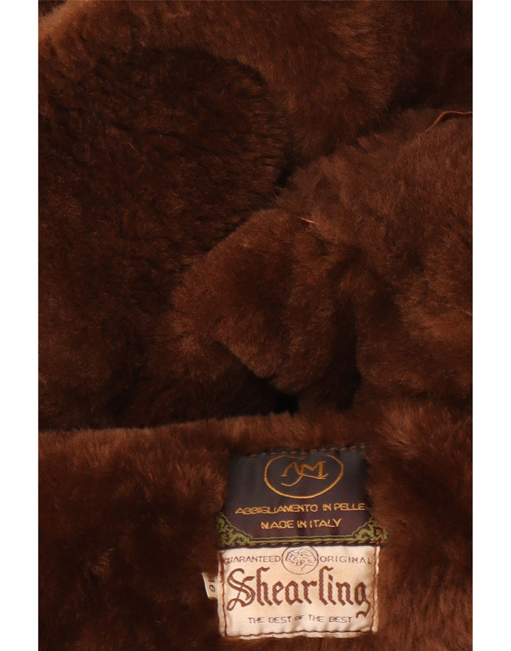 Vintage męska kurtka Shearling IT 46 Small Brown Shearling