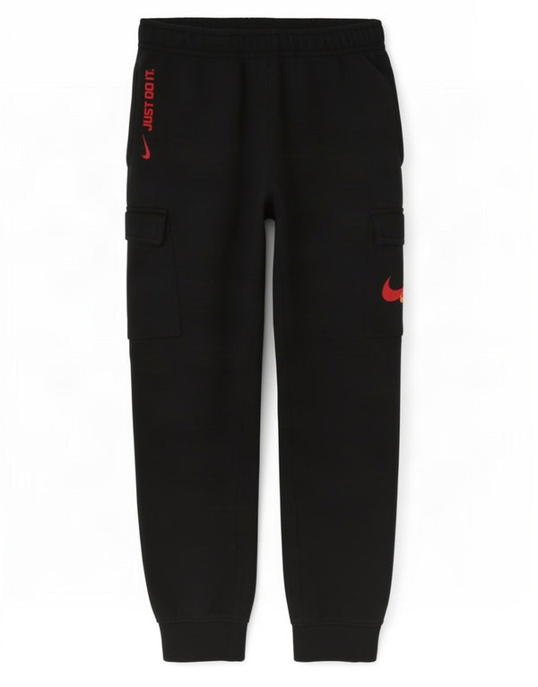 Męskie spodnie dresowe Nike Graphic Cargo, małe, czarne, bawełniane