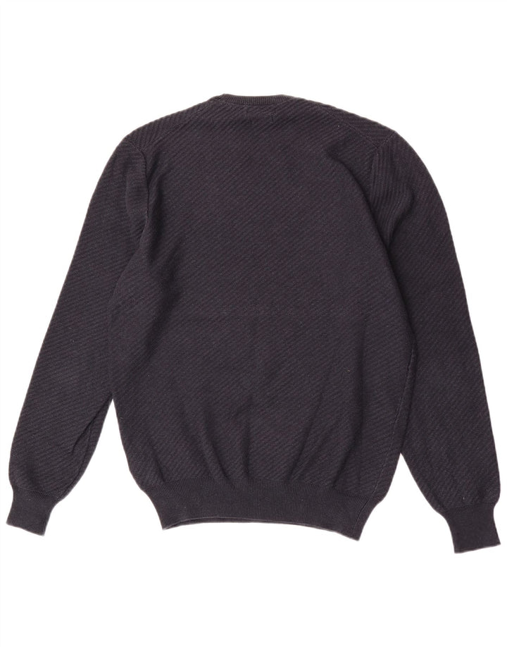 Męski sweter z okrągłym dekoltem Massimo Dutti, średni granatowy, bawełniany