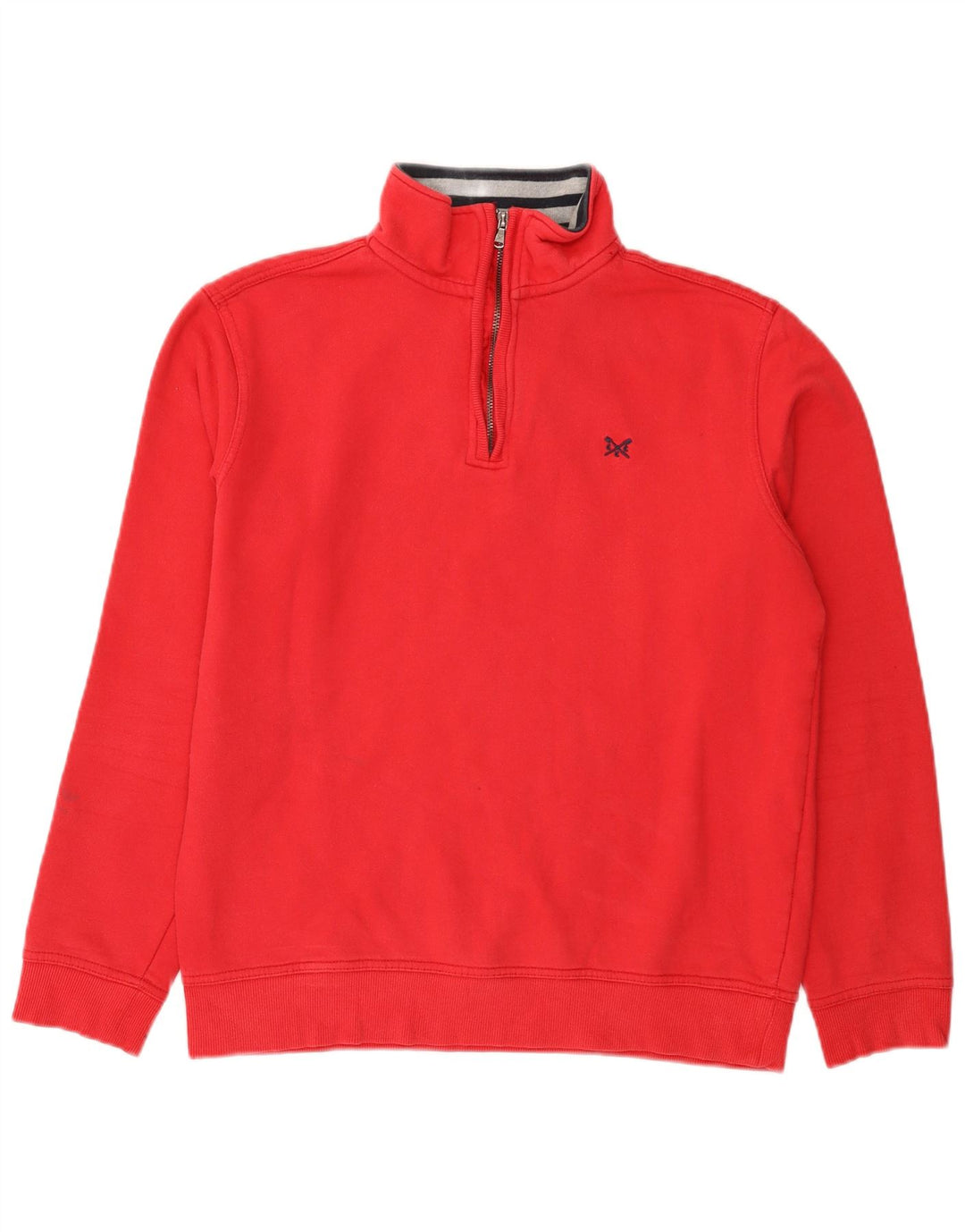 Crew Clothing Męska bluza z zamkiem błyskawicznym, średnio czerwona, bawełniana