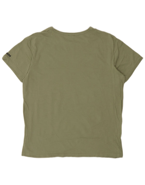 Męski T-shirt z grafiką Carrera, duży, zielony, bawełniany