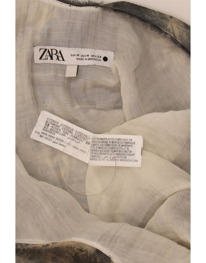 Damska asymetryczna tunika bez rękawów Zara UK 12 Medium Grey Tie Dye