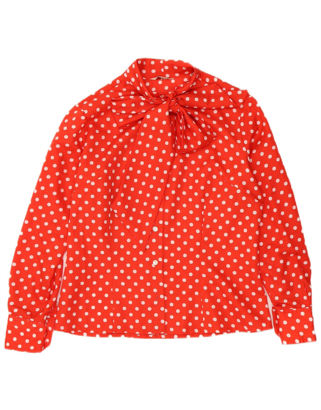 Damska bluzka koszulowa w stylu vintage z wiązaniem z przodu IT 48 XL w czerwone kropki