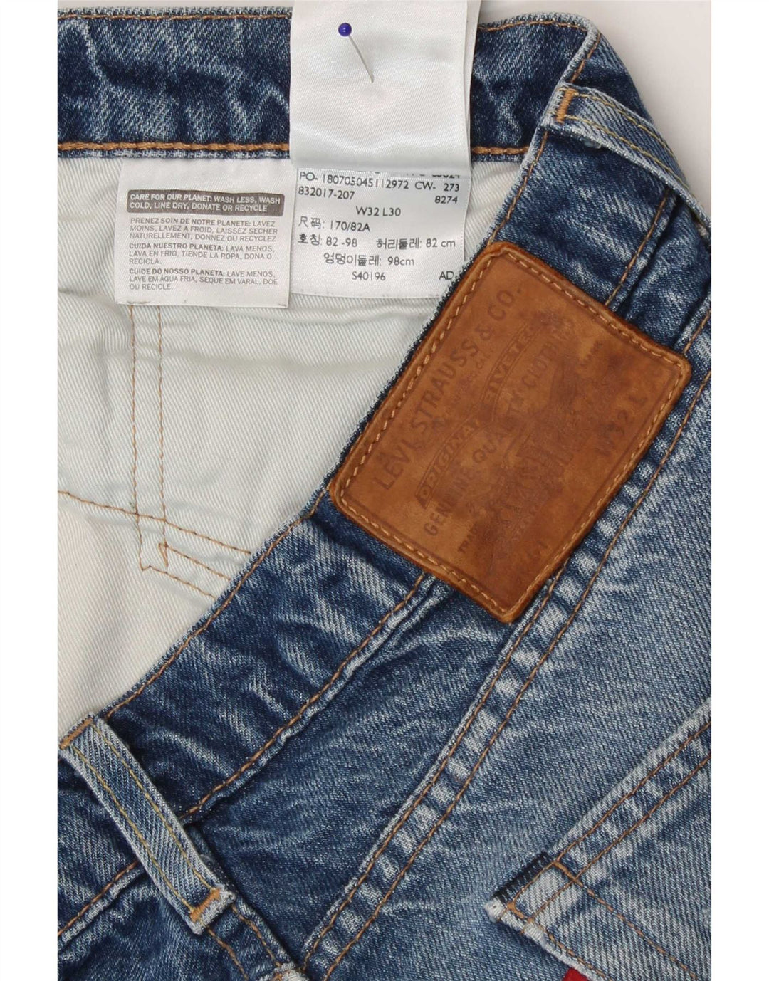 Męskie jeansy Levi's w trudnej sytuacji W32 L30, niebieska bawełna