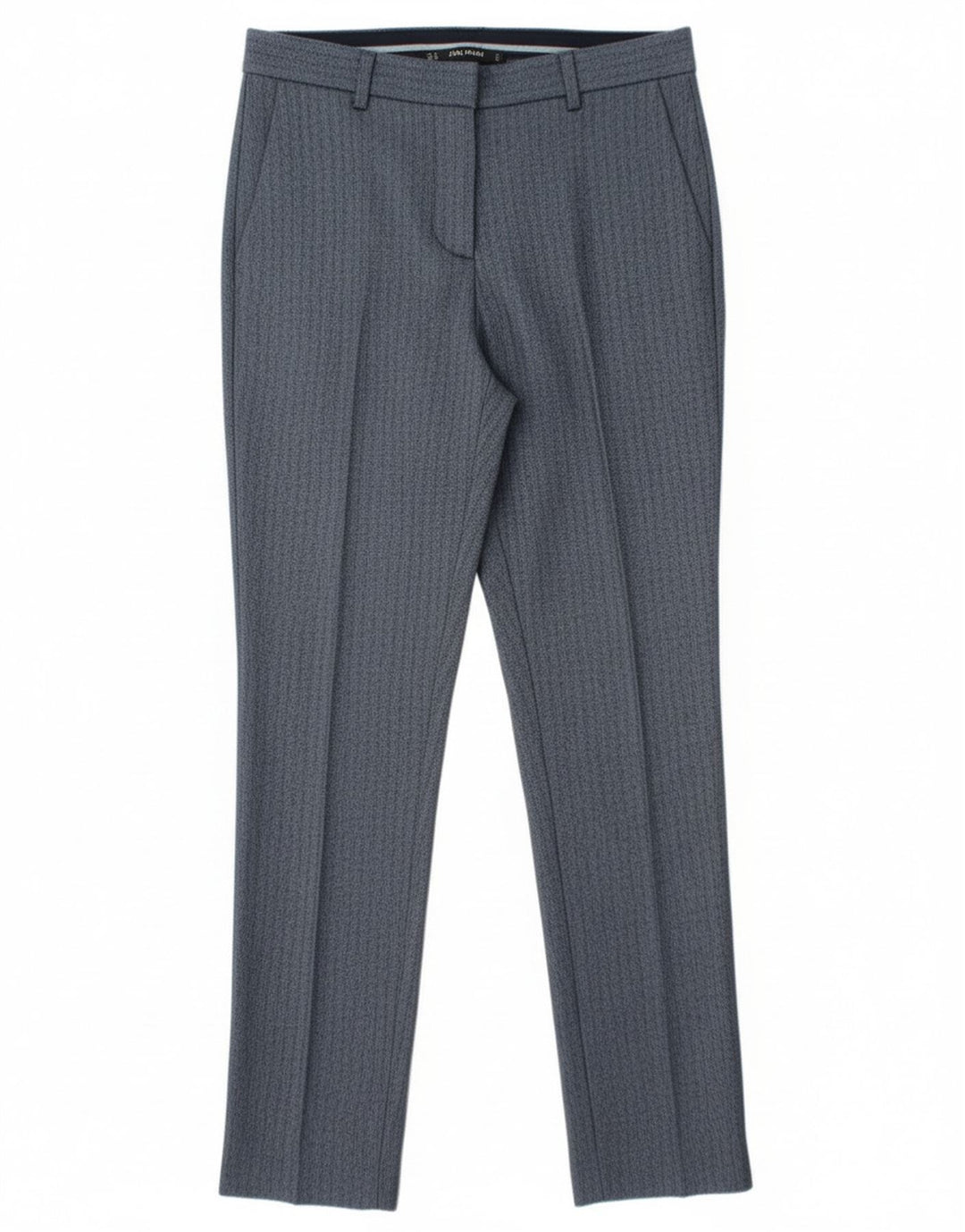Damskie spodnie typu slim chino Zara, małe, W26 L27, niebieski, poliester w jodełkę