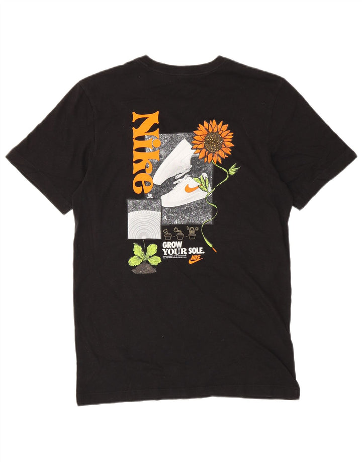 Męski T-shirt z grafiką NIKE, mały, czarny w kwiaty