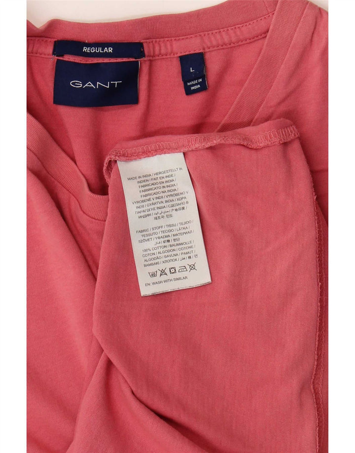 Męski T-shirt Gant Regular, duży, różowy, bawełniany