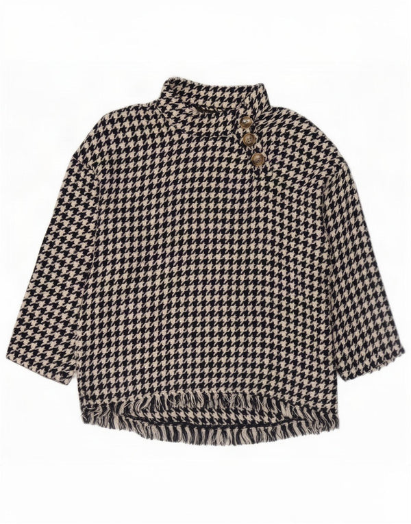 Damska bluzka oversize Zara UK 6 XS, czarna, bawełniana w pepitkę
