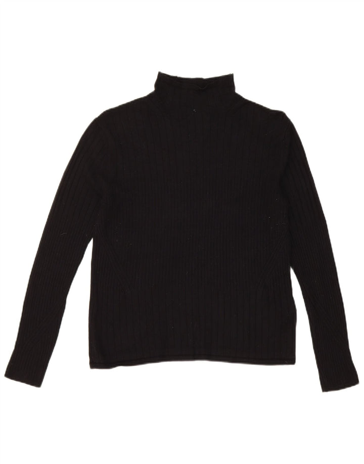 Marks & Spencer Damski sweter z golfem UK 12, średni czarny wiskoza