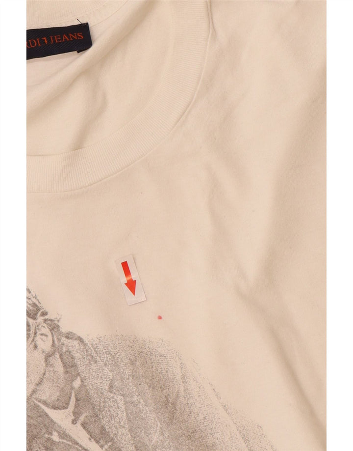 Męski T-shirt z grafiką Trussardi Jeans, duży, biały