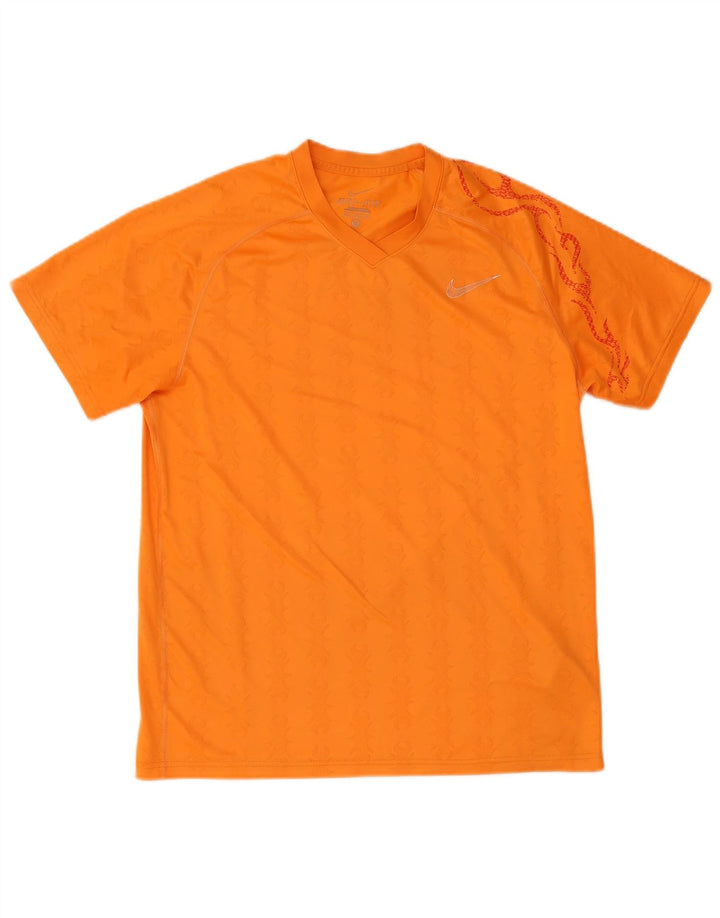 T-shirt męski Nike, średni, pomarańczowy, poliestrowy wzór paisley
