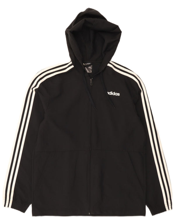 Adidas Męska bluza dresowa z kapturem i małą czarną poliestrową
