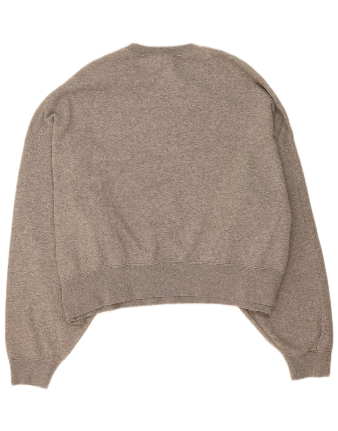 NIKE Womens Oversized Crop Sweatshirt Jumper UK 16 Large Grey Cotton