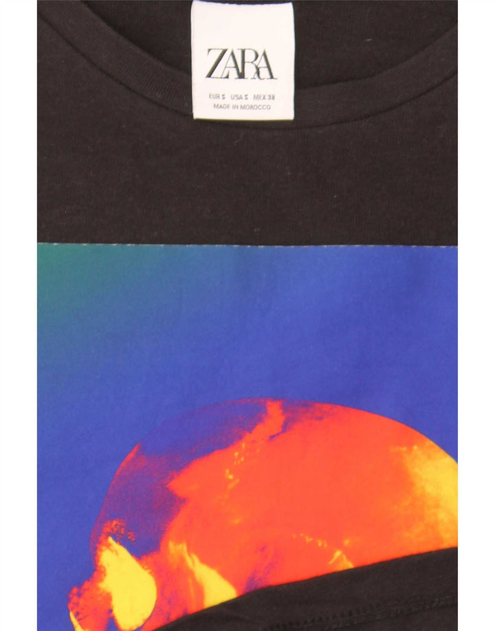 Męski T-shirt z grafiką Zara, mały, czarny