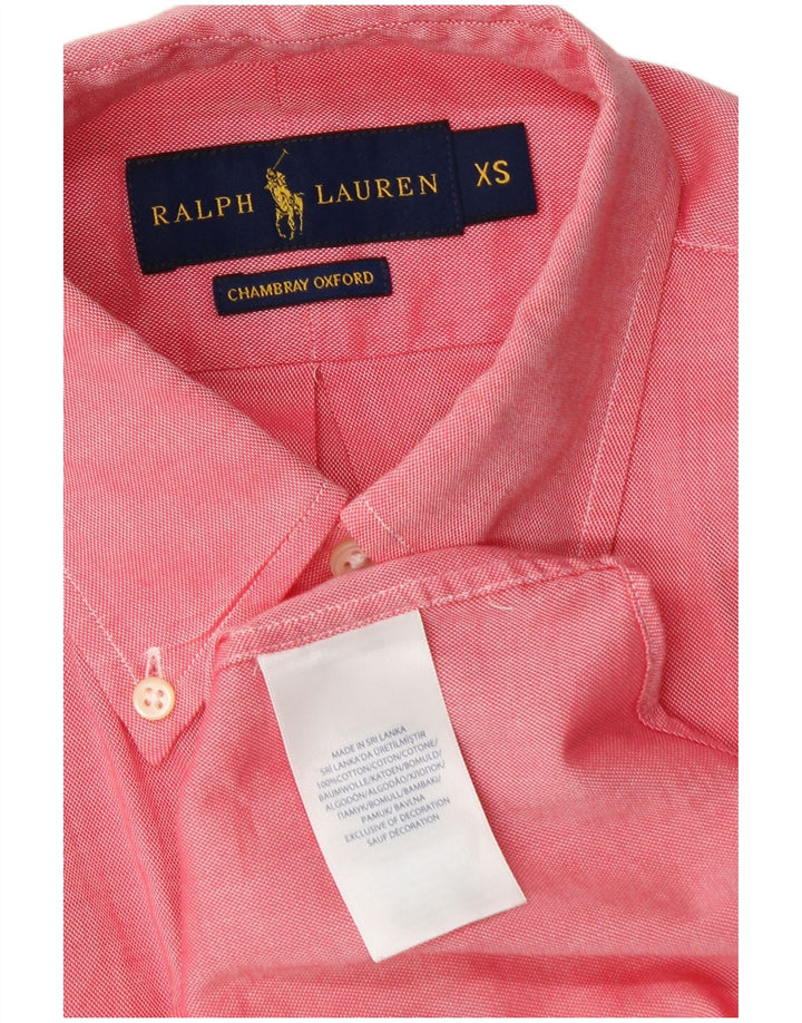 Koszula męska z krótkim rękawem Ralph Lauren XS, różowa, bawełniana