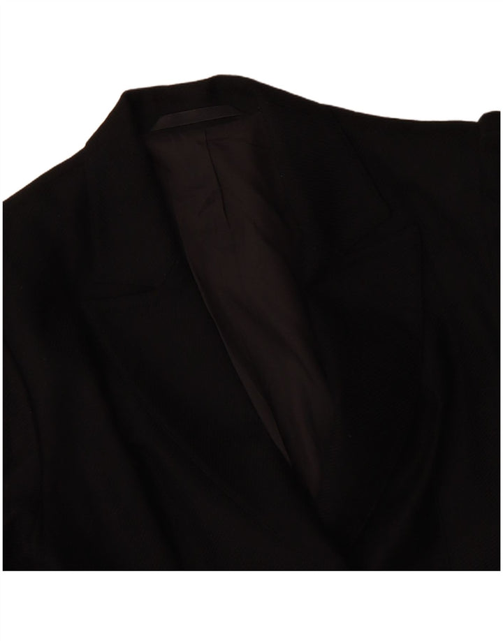 Damska marynarka dwurzędowa VINTAGE UK 14, średnia czarna