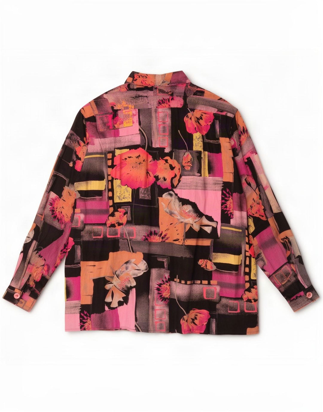 Bluzka koszulowa damska vintage UK 18 XL Wielobarwny patchwork