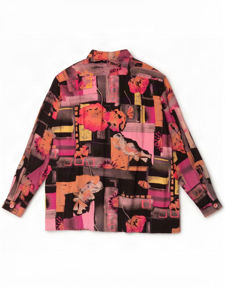 Bluzka koszulowa damska vintage UK 18 XL Wielobarwny patchwork