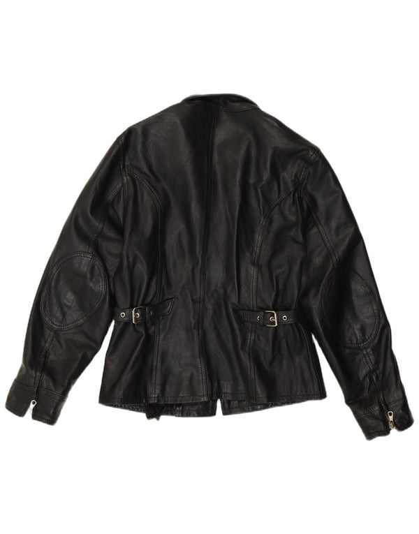 Conbipel Damska kurtka skórzana UK 14 Średnia czarna skóra