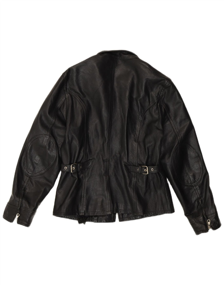 Conbipel Damska kurtka skórzana UK 14 Średnia czarna skóra