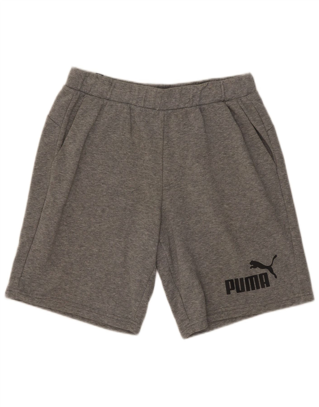 Męskie spodenki sportowe Puma z grafiką, średnioszare, bawełniane w cętki