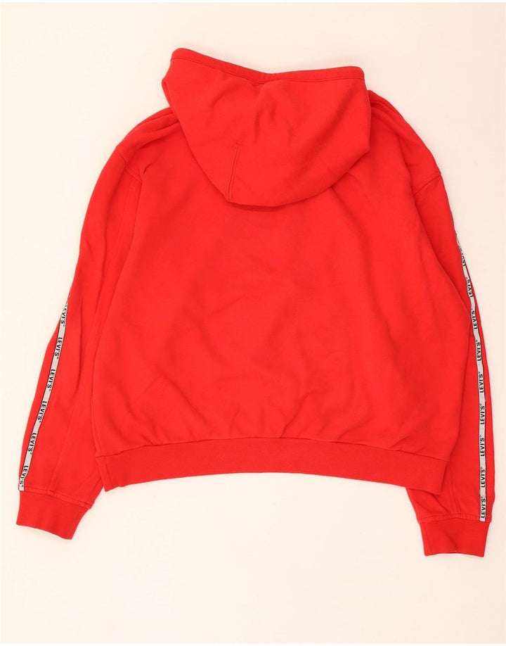 Damski sweter z kapturem Levi's z grafiką, oversize UK 14, średni czerwony, bawełniany