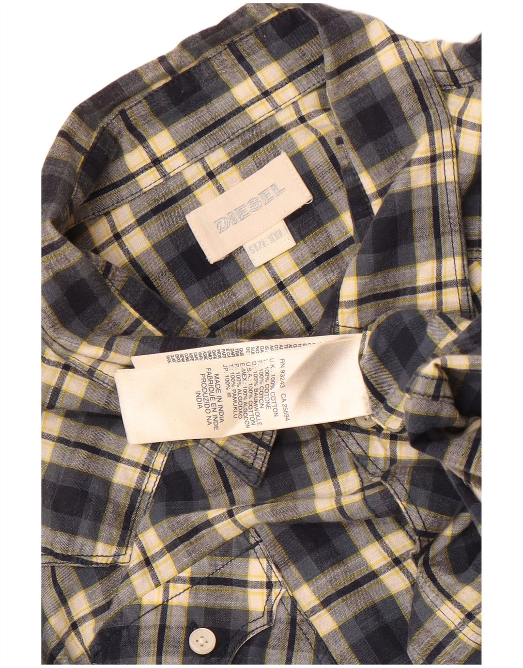 Koszula chłopięca Diesel 15-16 lat 2XL, bawełniana, granatowa w kratkę