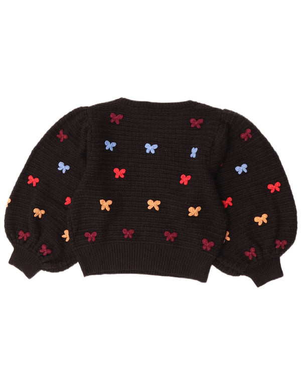 Damski sweter Zara Crop 3/4 z dekoltem w łódkę UK 10 Small Black