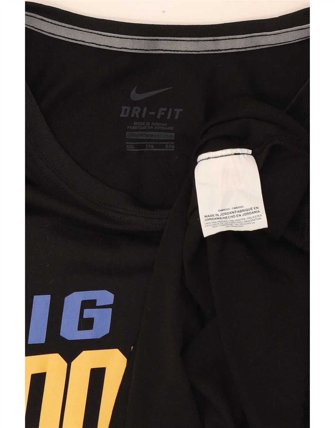 Damska koszulka Nike Dri Fit Graphic z długim rękawem UK 20 2XL Czarny poliester