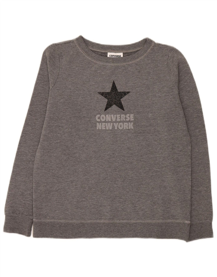 Damska bluza Converse Oversize z grafiką UK 6 XS, szara, nakrapiana