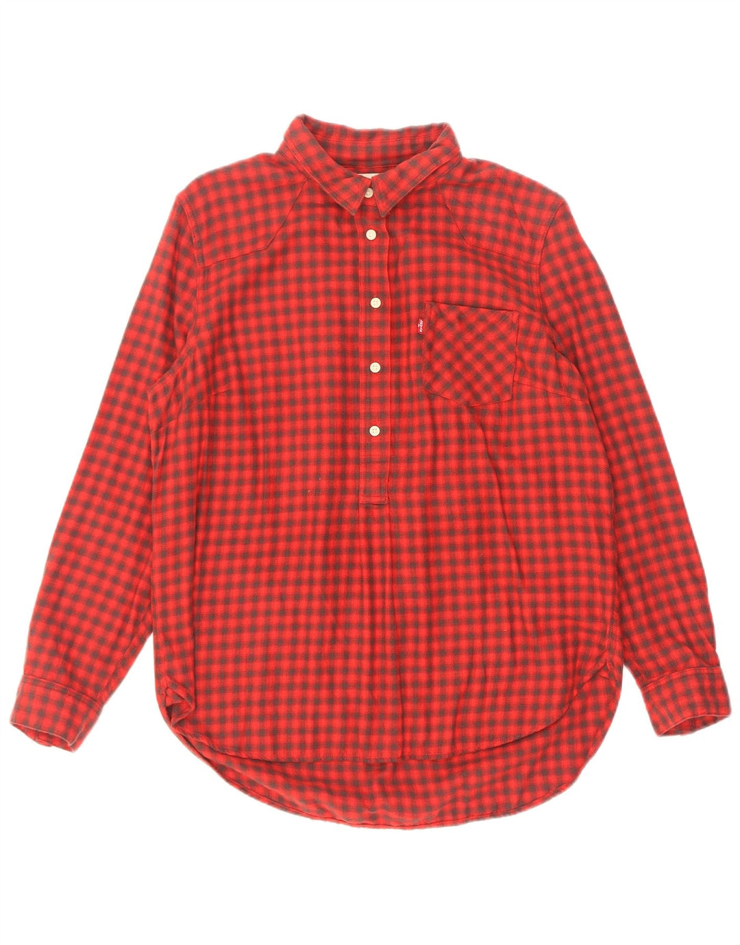 Damska koszula flanelowa Levi's z pulowerem UK 16, duża, czerwona, bawełniana w kratkę