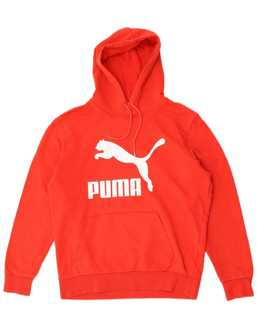 Męski sweter z kapturem Puma z grafiką, średnio czerwony, bawełniany