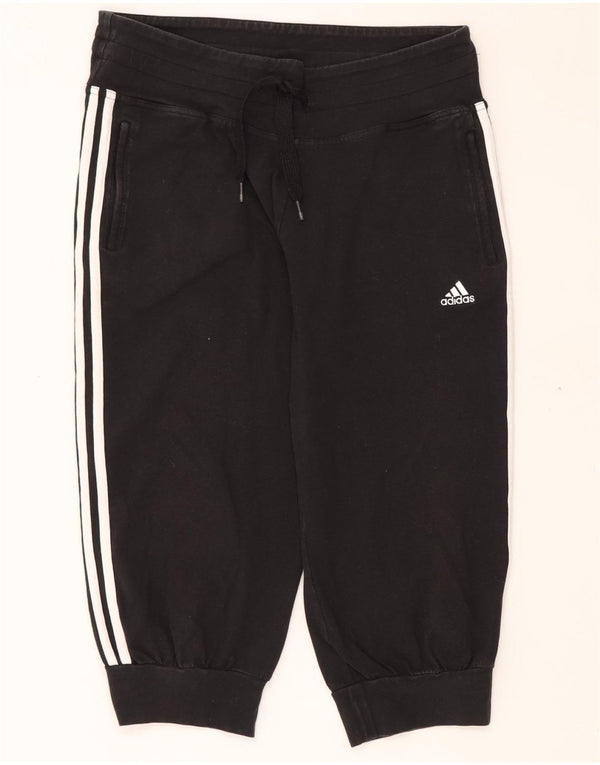 Damskie spodnie dresowe ADIDAS Capri Joggers UK 16, duże, czarne, bawełniane