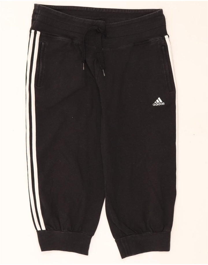 Damskie spodnie dresowe ADIDAS Capri Joggers UK 16, duże, czarne, bawełniane