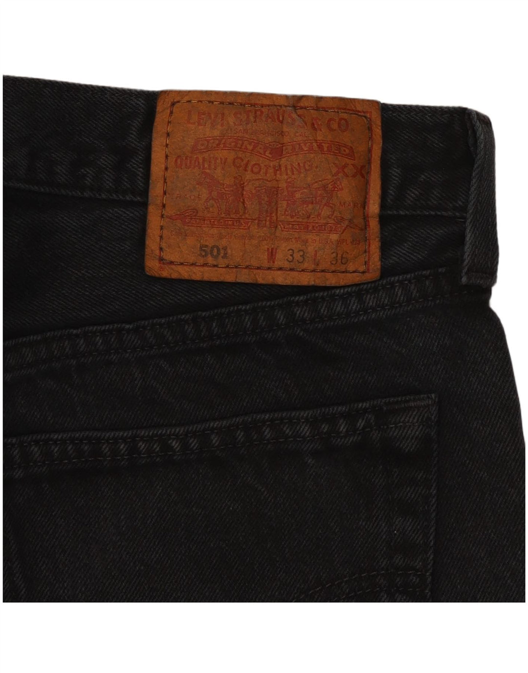 Damskie spodenki jeansowe Levi's 501 z wysokim stanem W33, duże czarne
