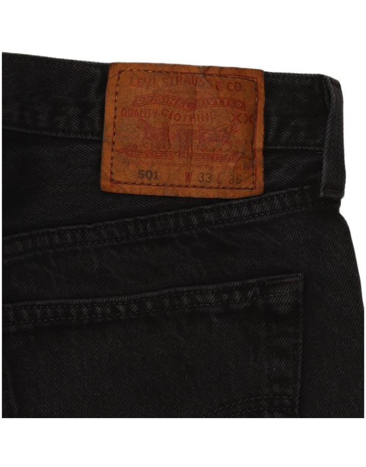 Damskie spodenki jeansowe Levi's 501 z wysokim stanem W33, duże czarne