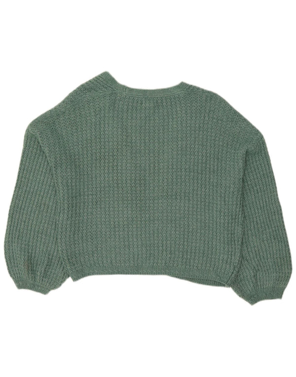 Damski sweter oversize Fat Face Crop Open Cardigan UK 12, średni zielony