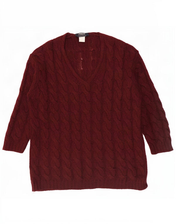 Max Mara Womens Weekend Long Sleeve Jumper Dress UK 16 Large Burgundy