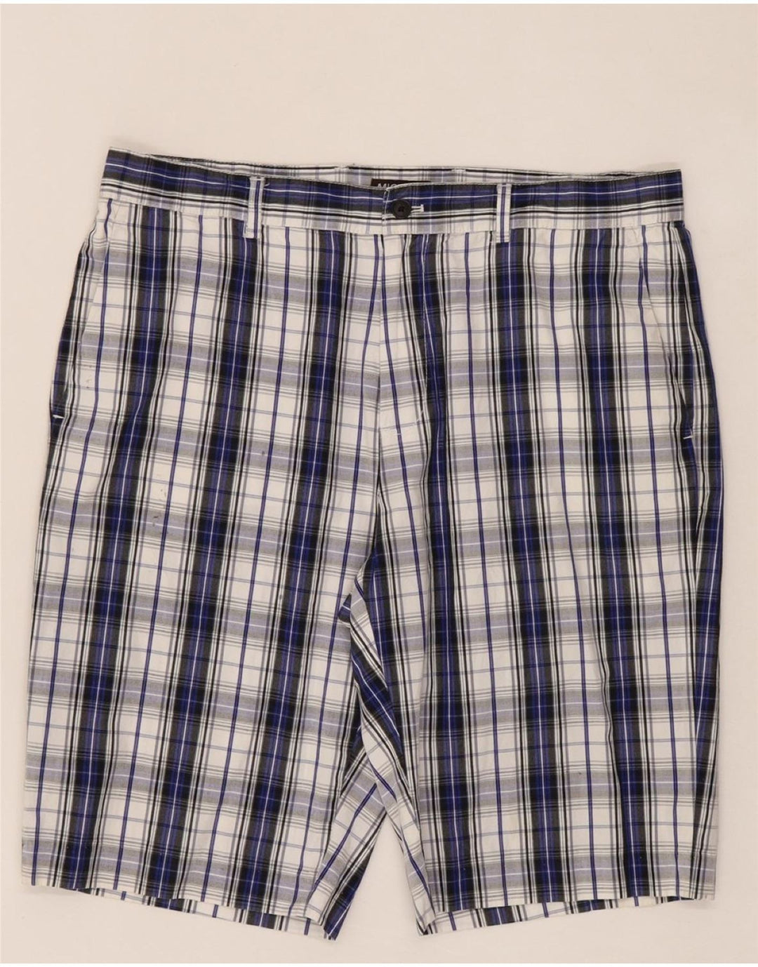 MICHAEL KORS Mens Chino Shorts W34 Large Blue Check Cotton Vintage Michael Kors and Second-Hand Michael Kors from Messina Hembry 