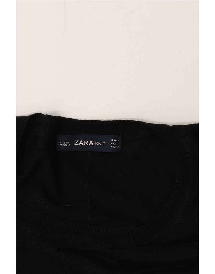 Sweter damski Zara z okrągłym dekoltem UK 14, średni czarny