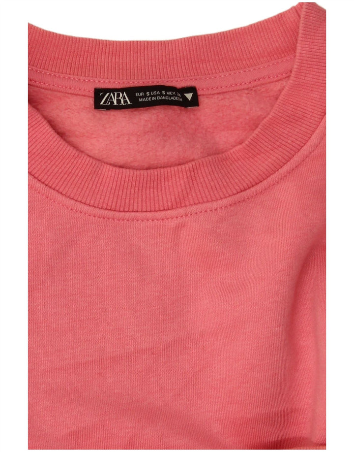 Damski sweter typu Crop Oversize Zara UK 10, mały, różowy