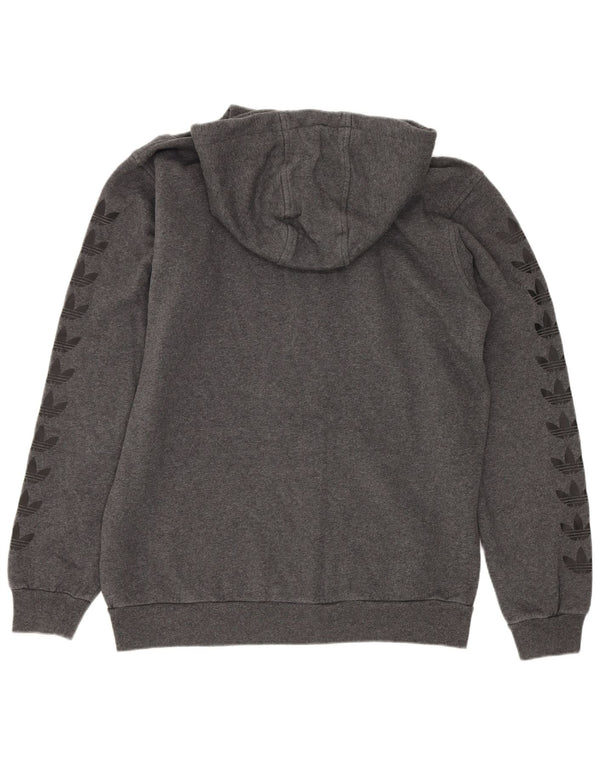 Męska bluza z kapturem Adidas Graphic, mała, szara, bawełniana