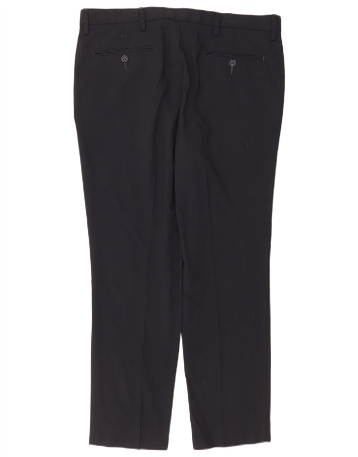 Męskie spodnie chino Marks & Spencer Slim Fit W36 L29 Granatowy poliester