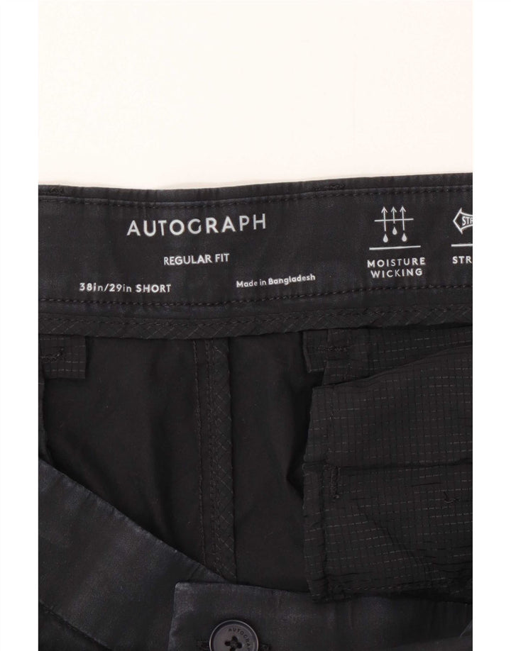Męskie spodnie chino Marks & Spencer Autograph o regularnym kroju W38 L29 granatowe