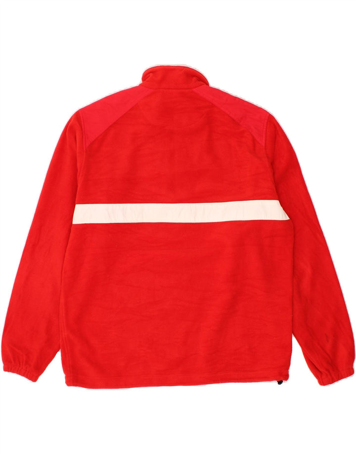 BAILO Mens Zip Neck Fleece Jumper Large Red Colourblock Polyester Vintage Bailo and Second-Hand Bailo from Messina Hembry 