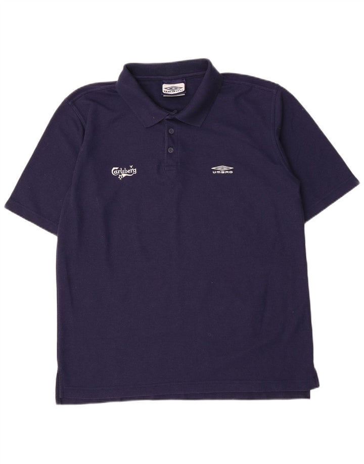 Męska koszulka polo Umbro, duża, granatowa, z poliestru