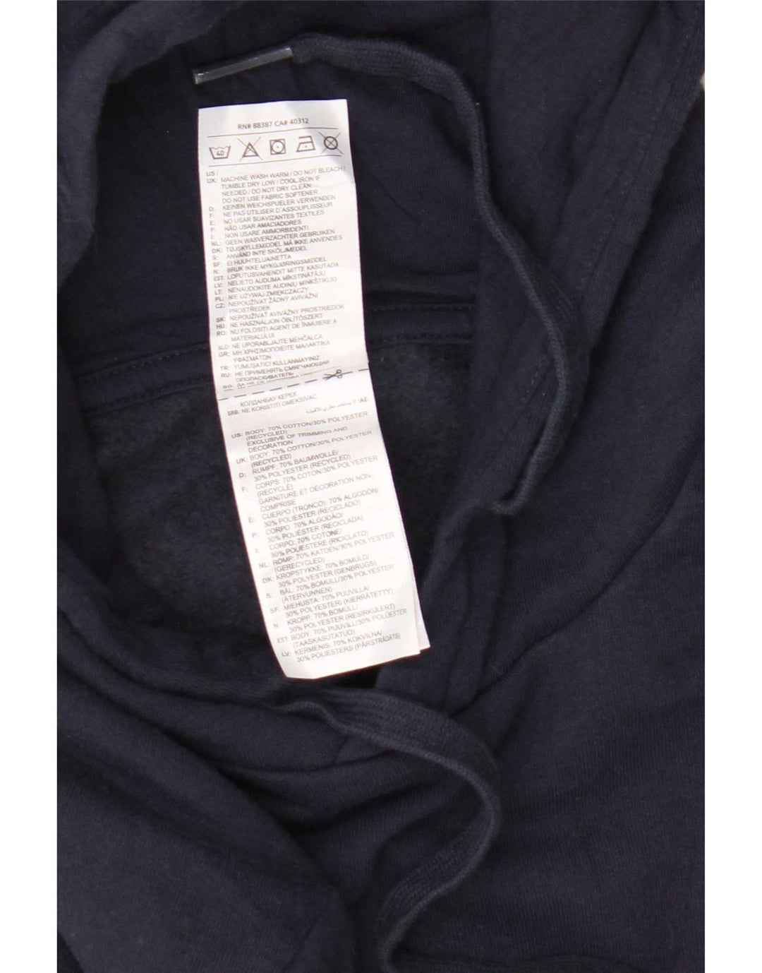 Adidas Męska bluza z kapturem, średnia, granatowa, bawełniana